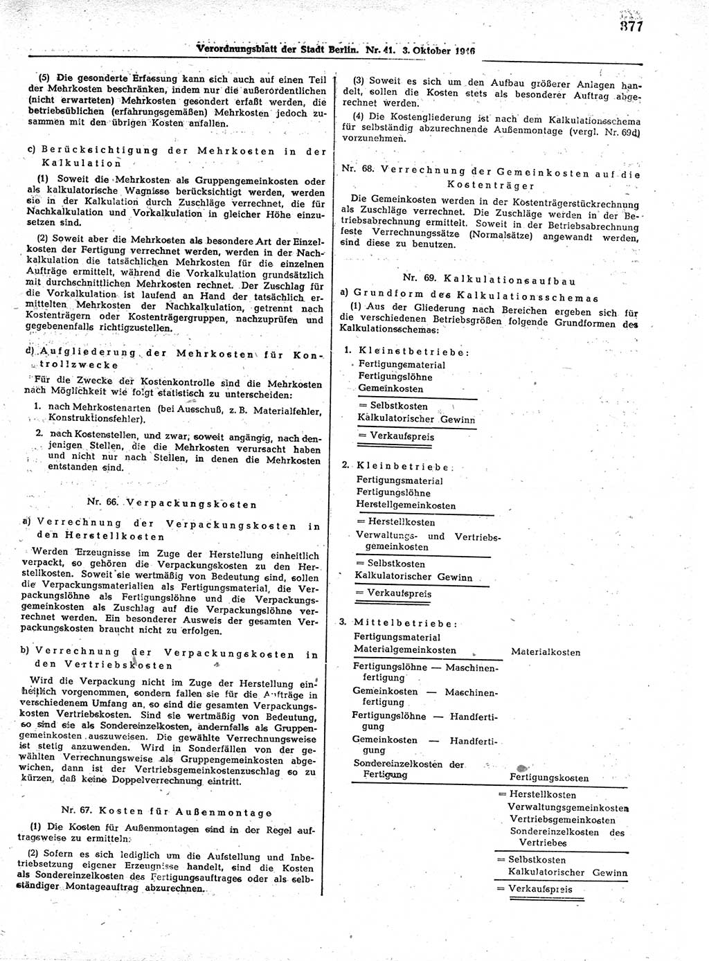 Verordnungsblatt (VOBl.) der Stadt Berlin, für Groß-Berlin 1946, Seite 377 (VOBl. Bln. 1946, S. 377)