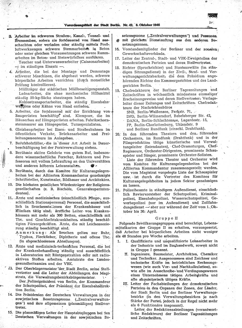 Verordnungsblatt (VOBl.) der Stadt Berlin, für Groß-Berlin 1946, Seite 383 (VOBl. Bln. 1946, S. 383)