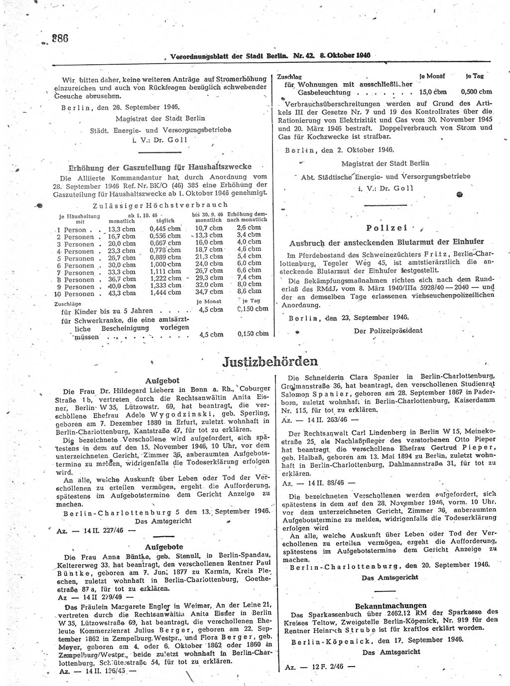 Verordnungsblatt (VOBl.) der Stadt Berlin, für Groß-Berlin 1946, Seite 386 (VOBl. Bln. 1946, S. 386)