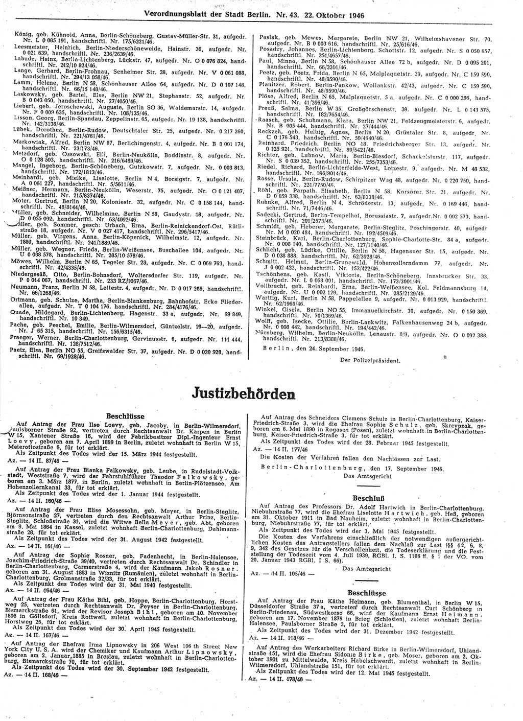 Verordnungsblatt (VOBl.) der Stadt Berlin, für Groß-Berlin 1946, Seite 393 (VOBl. Bln. 1946, S. 393)