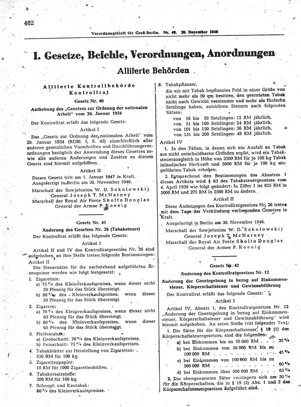 Verordnungsblatt (VOBl.) der Stadt Berlin, für Groß-Berlin 1946, Seite 462 (VOBl. Bln. 1946, S. 462)