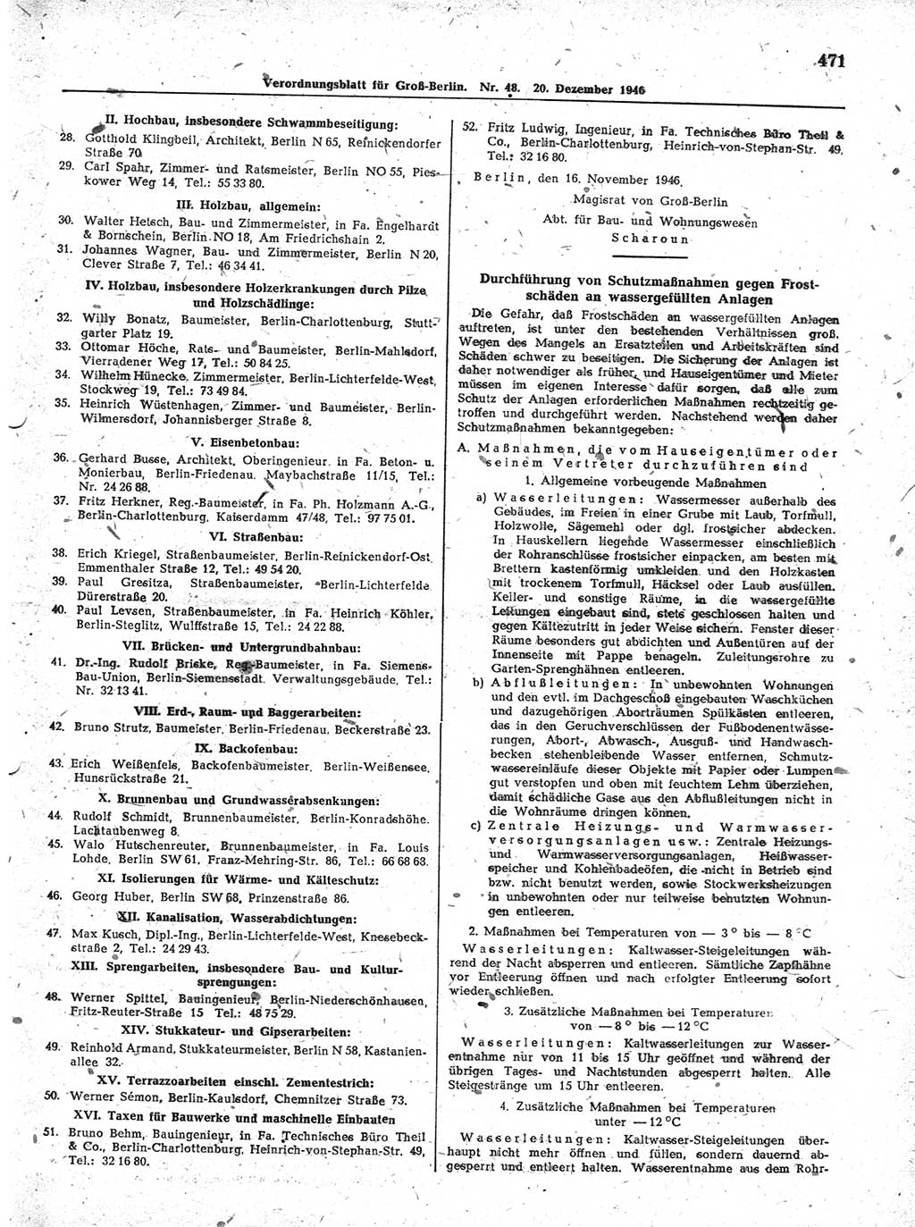 Verordnungsblatt (VOBl.) der Stadt Berlin, für Groß-Berlin 1946, Seite 471 (VOBl. Bln. 1946, S. 471)