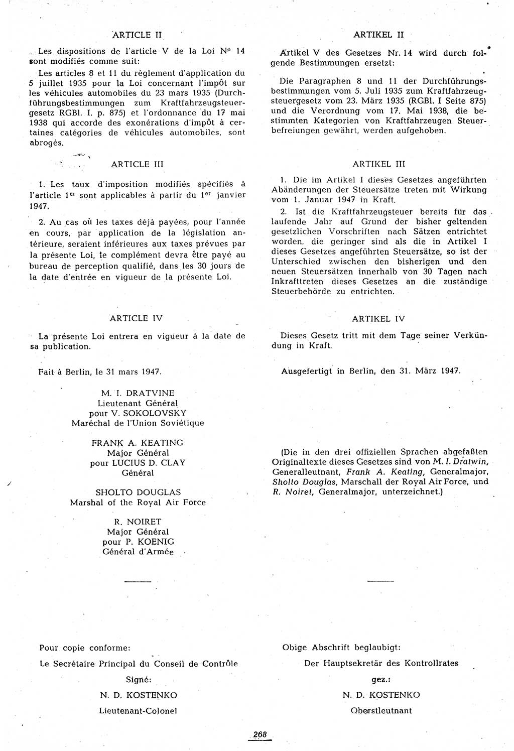 Amtsblatt des Kontrollrats (ABlKR) in Deutschland 1947, Seite 268/2 (ABlKR Dtl. 1947, S. 268/2)