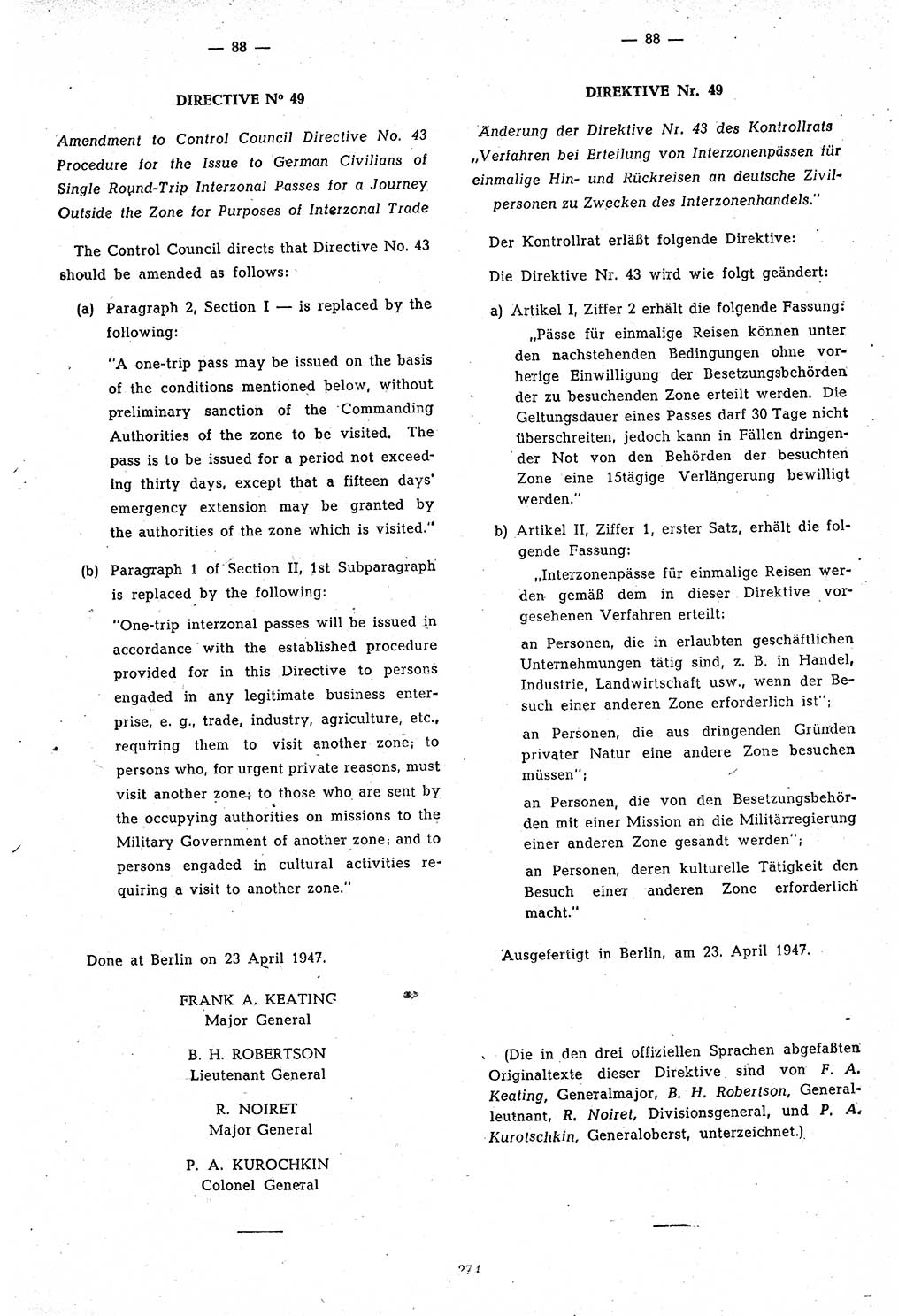 Amtsblatt des Kontrollrats (ABlKR) in Deutschland 1947, Seite 274/2 (ABlKR Dtl. 1947, S. 274/2)