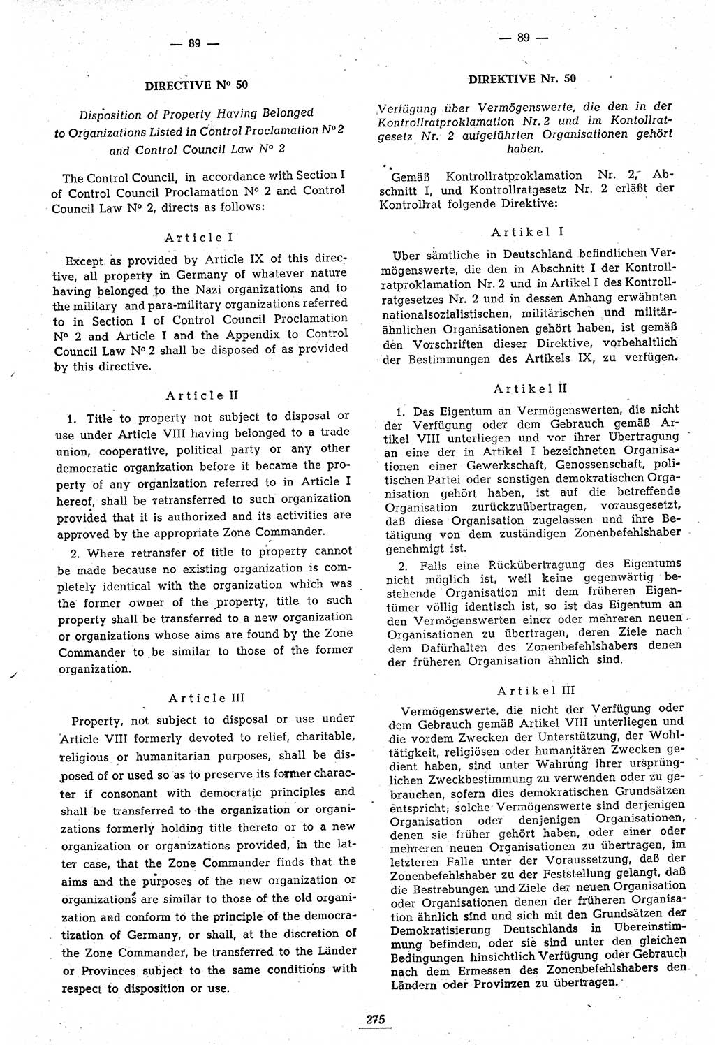 Amtsblatt des Kontrollrats (ABlKR) in Deutschland 1947, Seite 275/2 (ABlKR Dtl. 1947, S. 275/2)