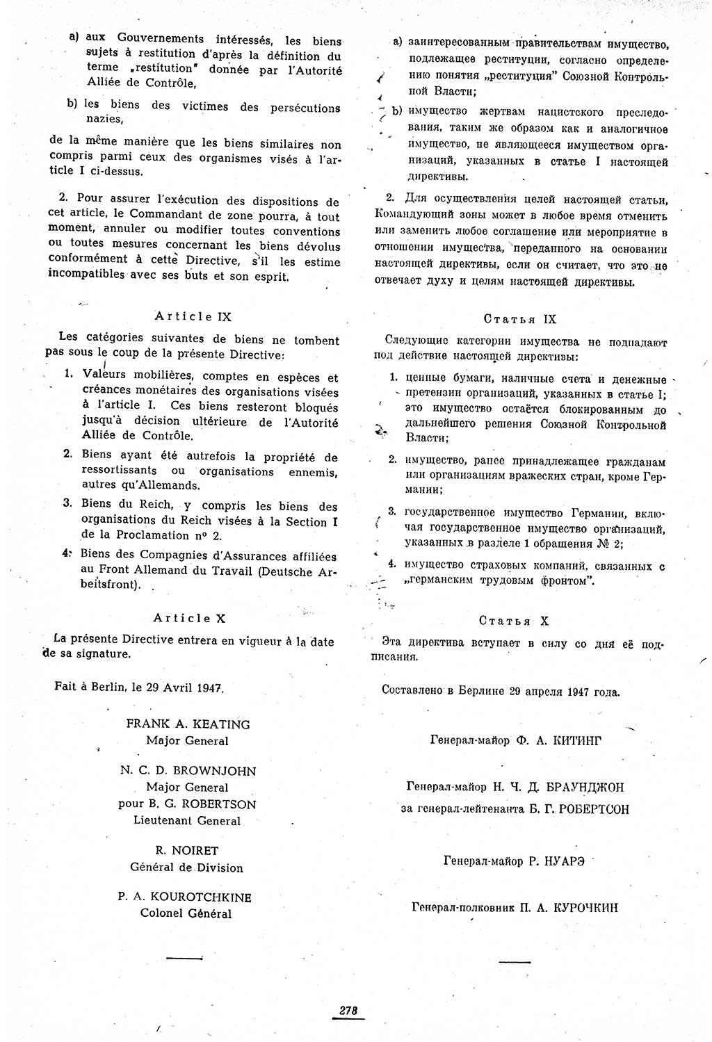 Amtsblatt des Kontrollrats (ABlKR) in Deutschland 1947, Seite 278/1 (ABlKR Dtl. 1947, S. 278/1)