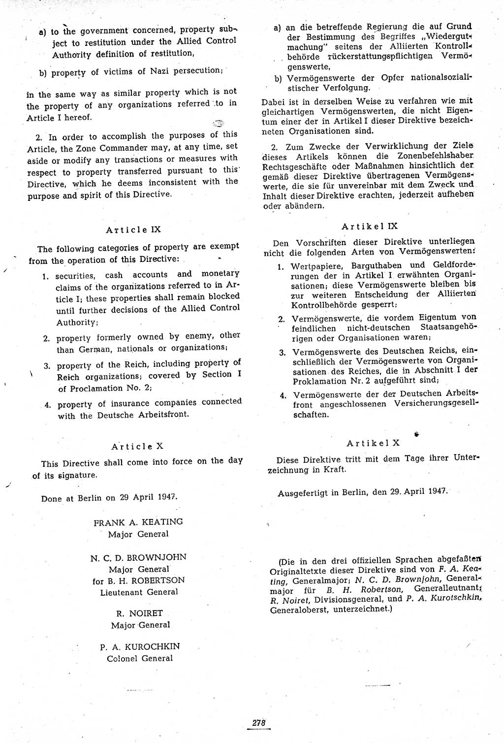 Amtsblatt des Kontrollrats (ABlKR) in Deutschland 1947, Seite 278/2 (ABlKR Dtl. 1947, S. 278/2)