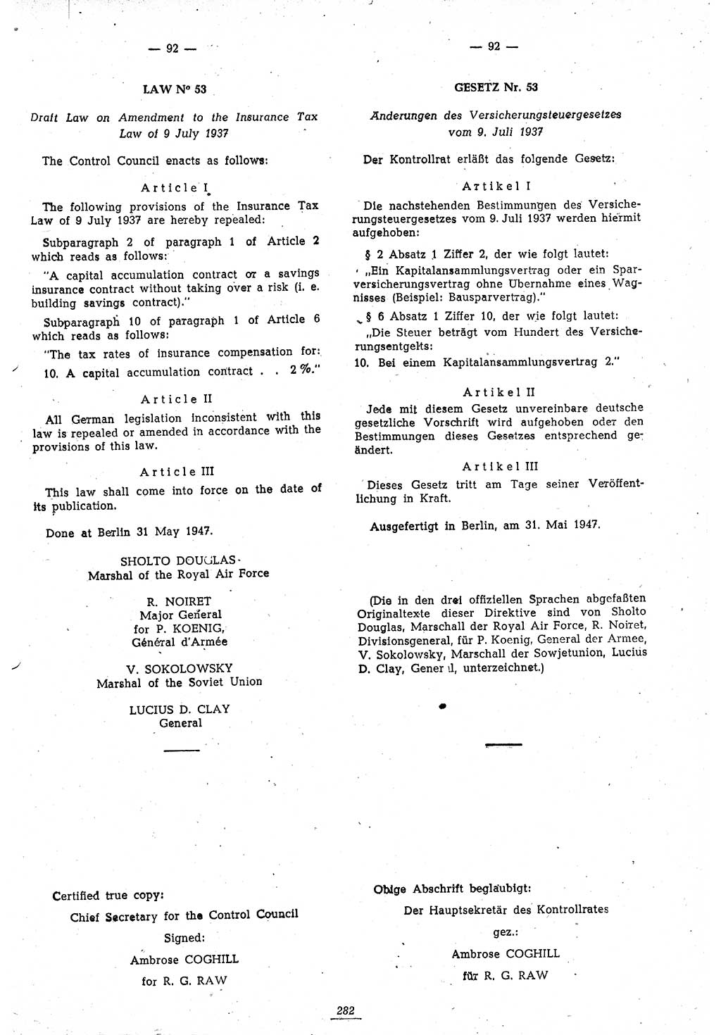 Amtsblatt des Kontrollrats (ABlKR) in Deutschland 1947, Seite 282/2 (ABlKR Dtl. 1947, S. 282/2)