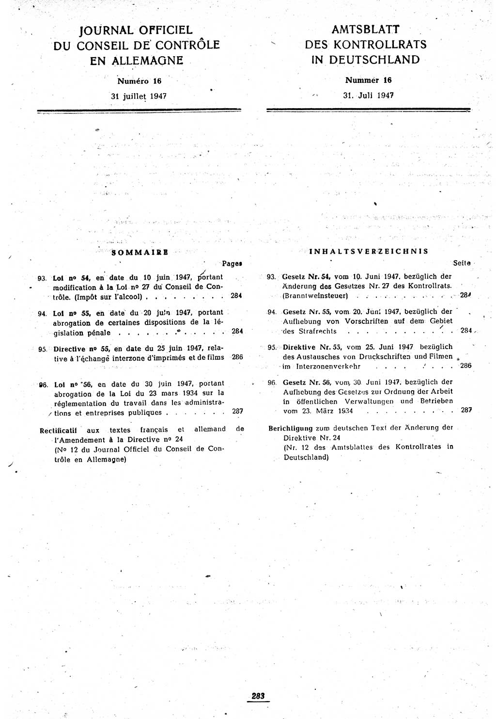 Amtsblatt des Kontrollrats (ABlKR) in Deutschland 1947, Seite 283/2 (ABlKR Dtl. 1947, S. 283/2)