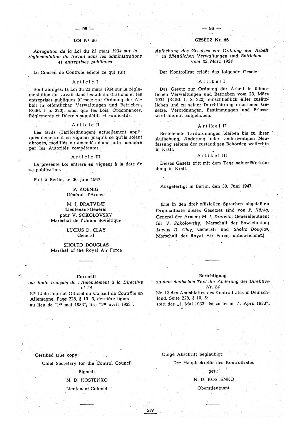 Amtsblatt des Kontrollrats (ABlKR) in Deutschland 1947, Seite 287/2 (ABlKR Dtl. 1947, S. 287/2)