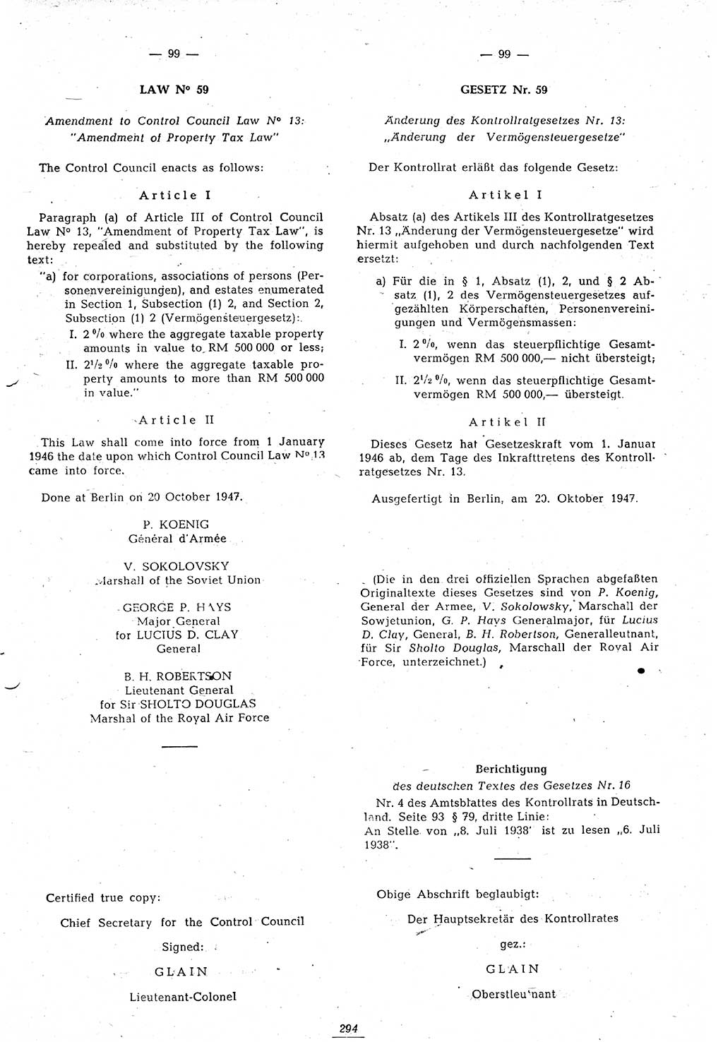 Amtsblatt des Kontrollrats (ABlKR) in Deutschland 1947, Seite 294/2 (ABlKR Dtl. 1947, S. 294/2)
