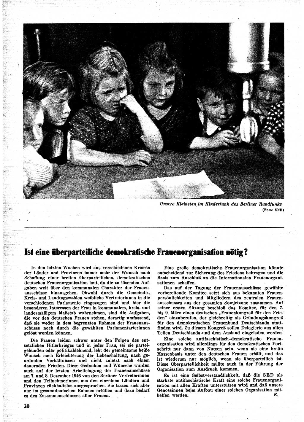 Neuer Weg (NW), Monatsschrift für aktuelle Fragen der Arbeiterbewegung [Parteivorstand (PV) Sozialistische Einheitspartei Deutschlands (SED)], 2. Jahrgang [Sowjetische Besatzungszone (SBZ) Deutschlands] 1947, Heft 1/30 (NW PV SED SBZ Dtl. 1947, H. 1/30)