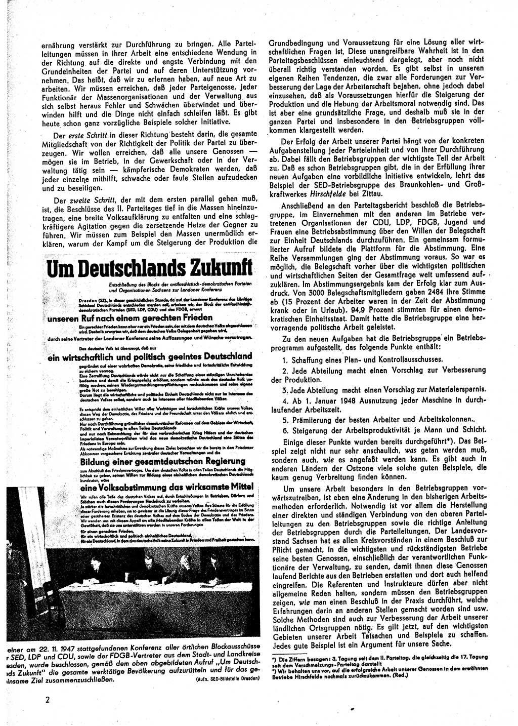 Neuer Weg (NW), Monatsschrift für aktuelle Fragen der Arbeiterbewegung [Parteivorstand (PV) Sozialistische Einheitspartei Deutschlands (SED)], 2. Jahrgang [Sowjetische Besatzungszone (SBZ) Deutschlands] 1947, Heft 12/2 (NW PV SED SBZ Dtl. 1947, H. 12/2)