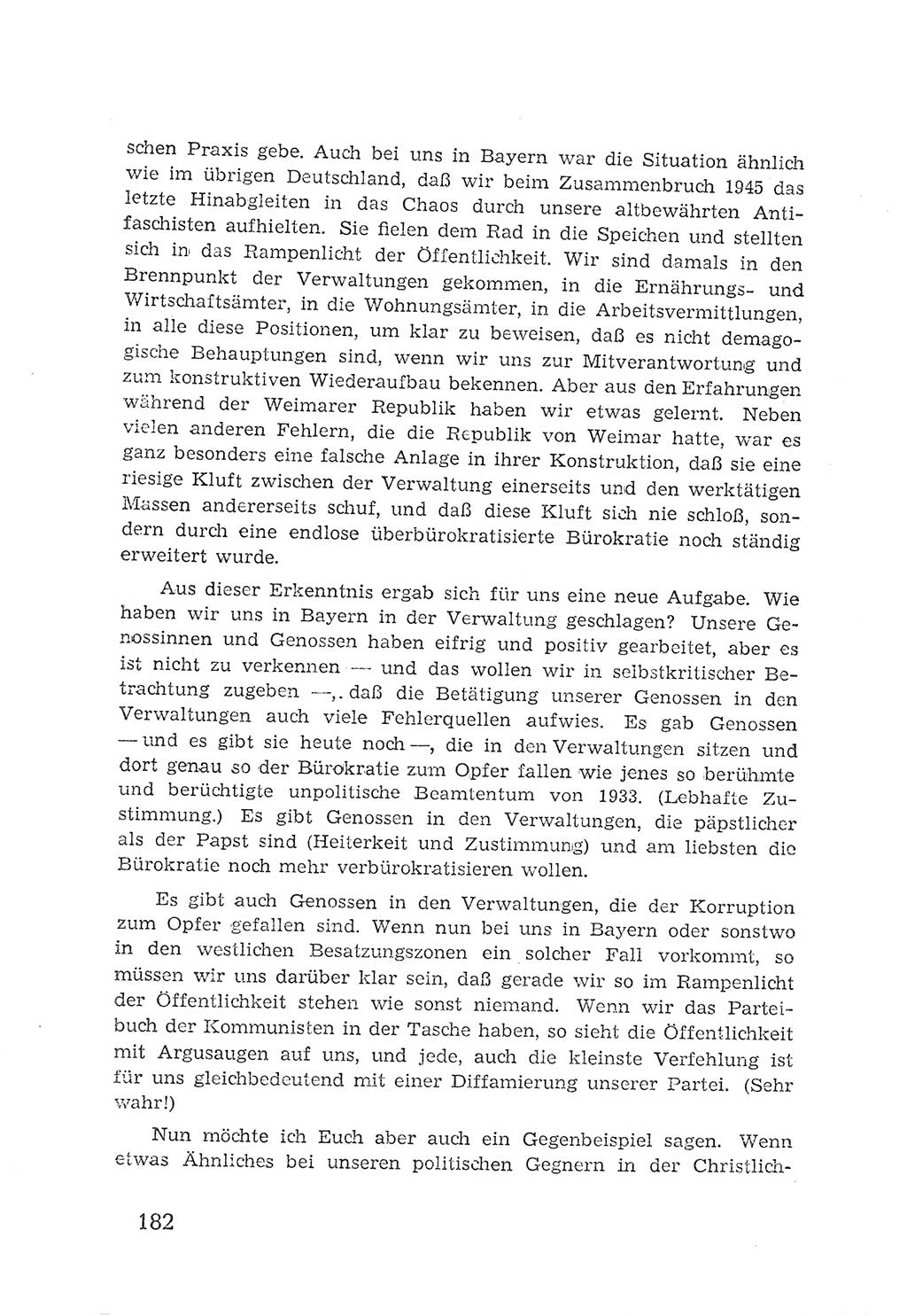 Protokoll der Verhandlungen des 2. Parteitages der Sozialistischen Einheitspartei Deutschlands (SED) [Sowjetische Besatzungszone (SBZ) Deutschlands] 1947, Seite 182 (Prot. Verh. 2. PT SED SBZ Dtl. 1947, S. 182)