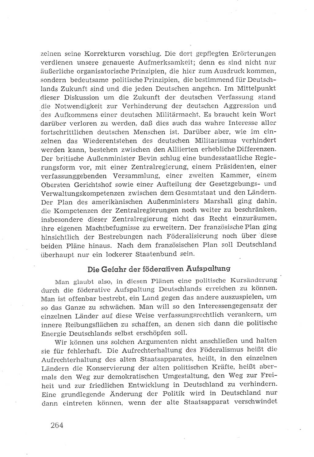 Protokoll der Verhandlungen des 2. Parteitages der Sozialistischen Einheitspartei Deutschlands (SED) [Sowjetische Besatzungszone (SBZ) Deutschlands] 1947, Seite 264 (Prot. Verh. 2. PT SED SBZ Dtl. 1947, S. 264)