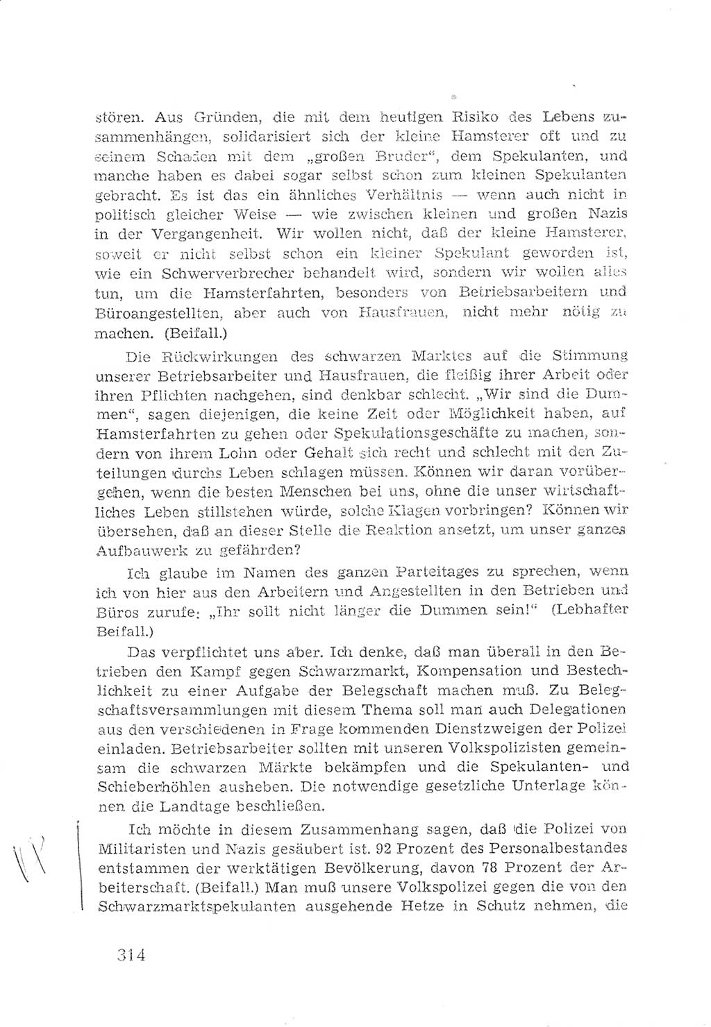 Protokoll der Verhandlungen des 2. Parteitages der Sozialistischen Einheitspartei Deutschlands (SED) [Sowjetische Besatzungszone (SBZ) Deutschlands] 1947, Seite 314 (Prot. Verh. 2. PT SED SBZ Dtl. 1947, S. 314)