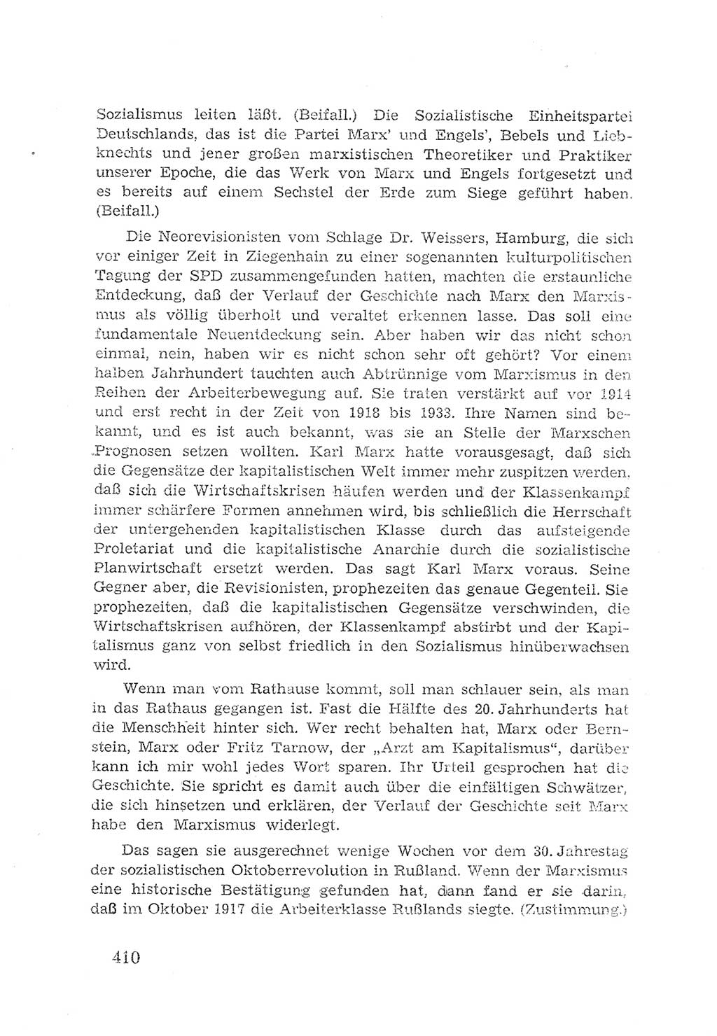 Protokoll der Verhandlungen des 2. Parteitages der Sozialistischen Einheitspartei Deutschlands (SED) [Sowjetische Besatzungszone (SBZ) Deutschlands] 1947, Seite 410 (Prot. Verh. 2. PT SED SBZ Dtl. 1947, S. 410)