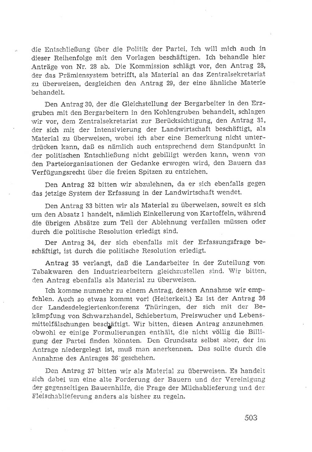 Protokoll der Verhandlungen des 2. Parteitages der Sozialistischen Einheitspartei Deutschlands (SED) [Sowjetische Besatzungszone (SBZ) Deutschlands] 1947, Seite 503 (Prot. Verh. 2. PT SED SBZ Dtl. 1947, S. 503)
