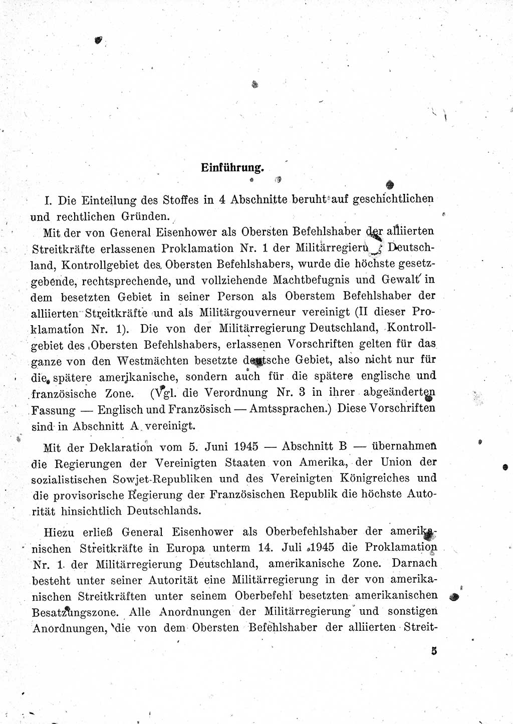 Das Recht der Besatzungsmacht (Deutschland), Proklamationen, Deklerationen, Verordnungen, Gesetze und Bekanntmachungen 1947, Seite 5 (R. Bes. Dtl. 1947, S. 5)