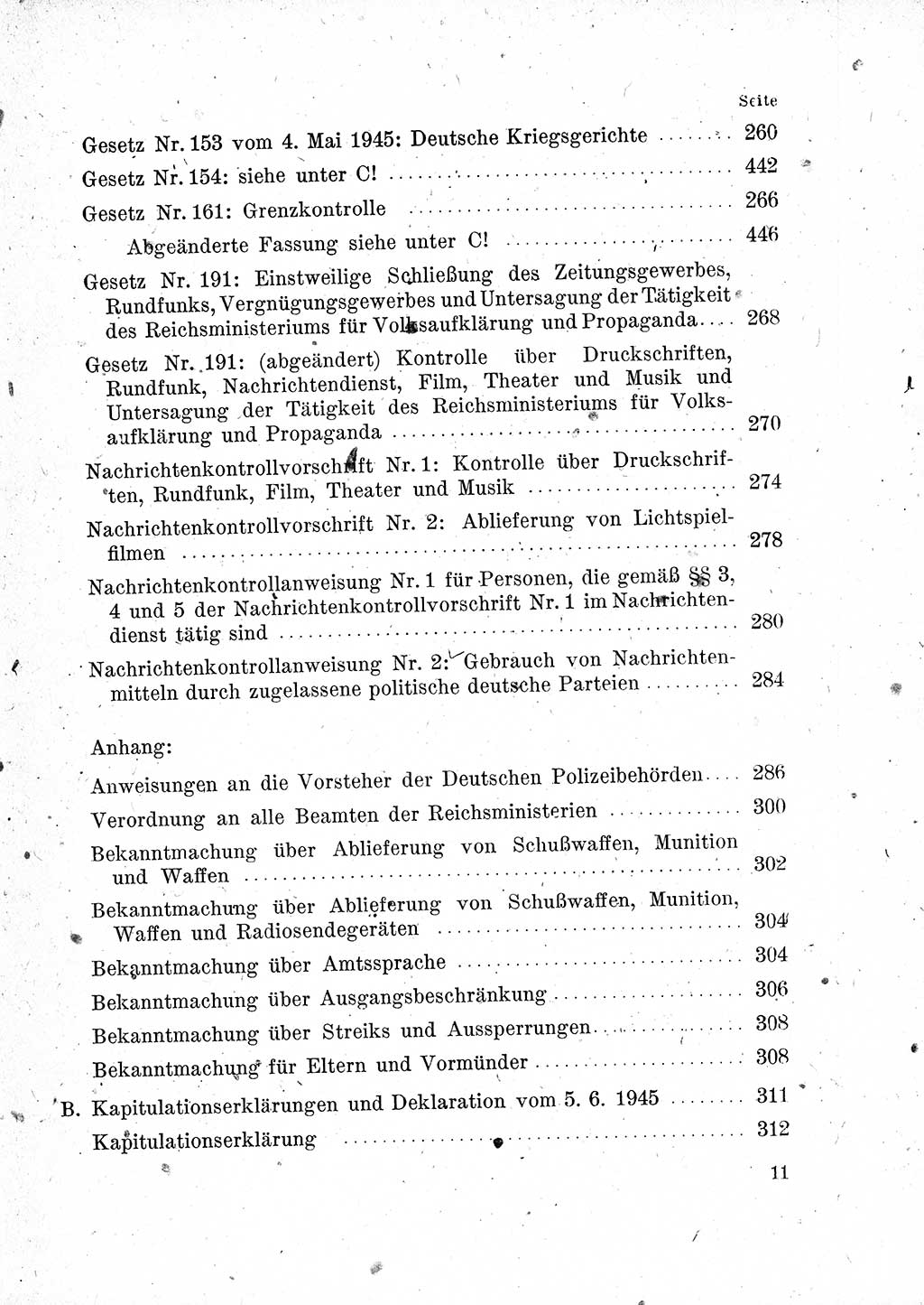 Das Recht der Besatzungsmacht (Deutschland), Proklamationen, Deklerationen, Verordnungen, Gesetze und Bekanntmachungen 1947, Seite 11 (R. Bes. Dtl. 1947, S. 11)