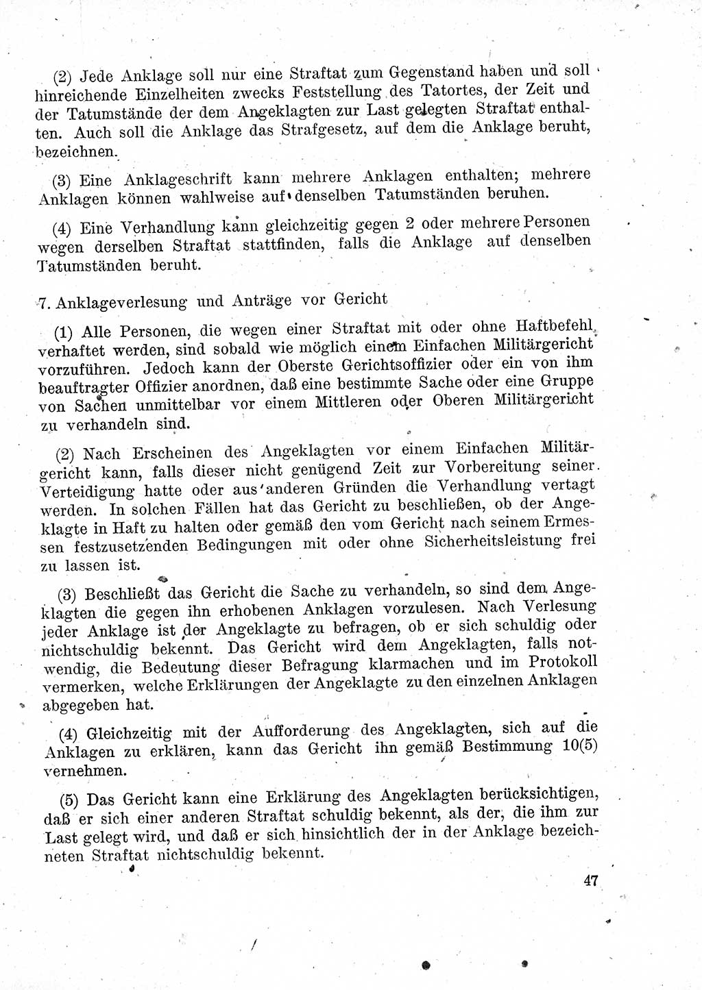 Das Recht der Besatzungsmacht (Deutschland), Proklamationen, Deklerationen, Verordnungen, Gesetze und Bekanntmachungen 1947, Seite 47 (R. Bes. Dtl. 1947, S. 47)