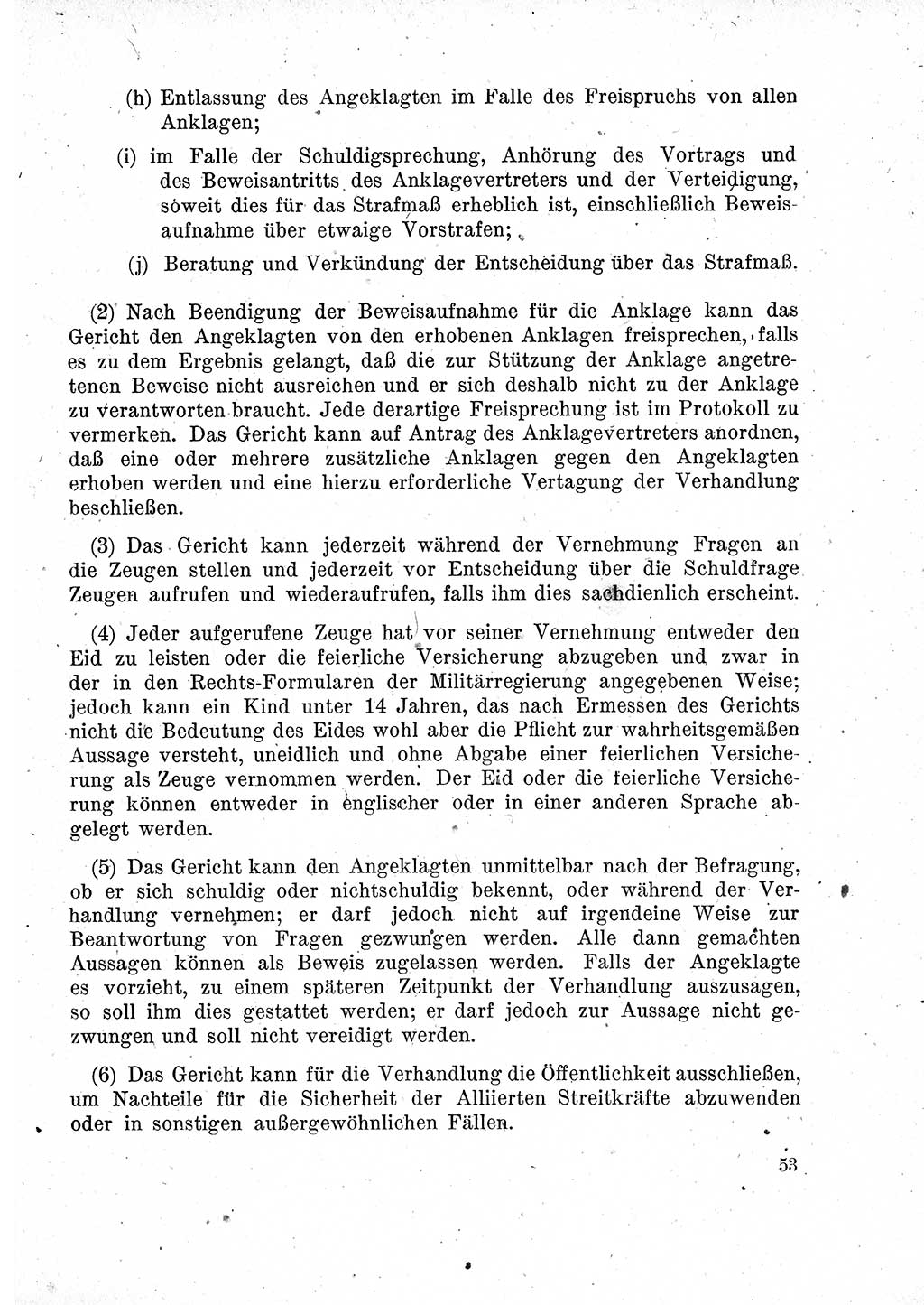 Das Recht der Besatzungsmacht (Deutschland), Proklamationen, Deklerationen, Verordnungen, Gesetze und Bekanntmachungen 1947, Seite 53 (R. Bes. Dtl. 1947, S. 53)