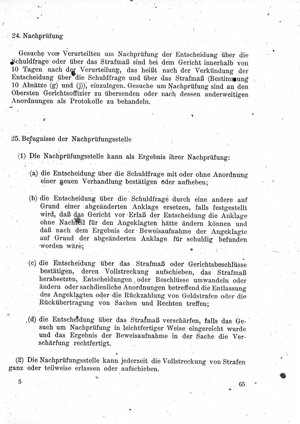 Das Recht der Besatzungsmacht (Deutschland), Proklamationen, Deklerationen, Verordnungen, Gesetze und Bekanntmachungen 1947, Seite 65 (R. Bes. Dtl. 1947, S. 65)