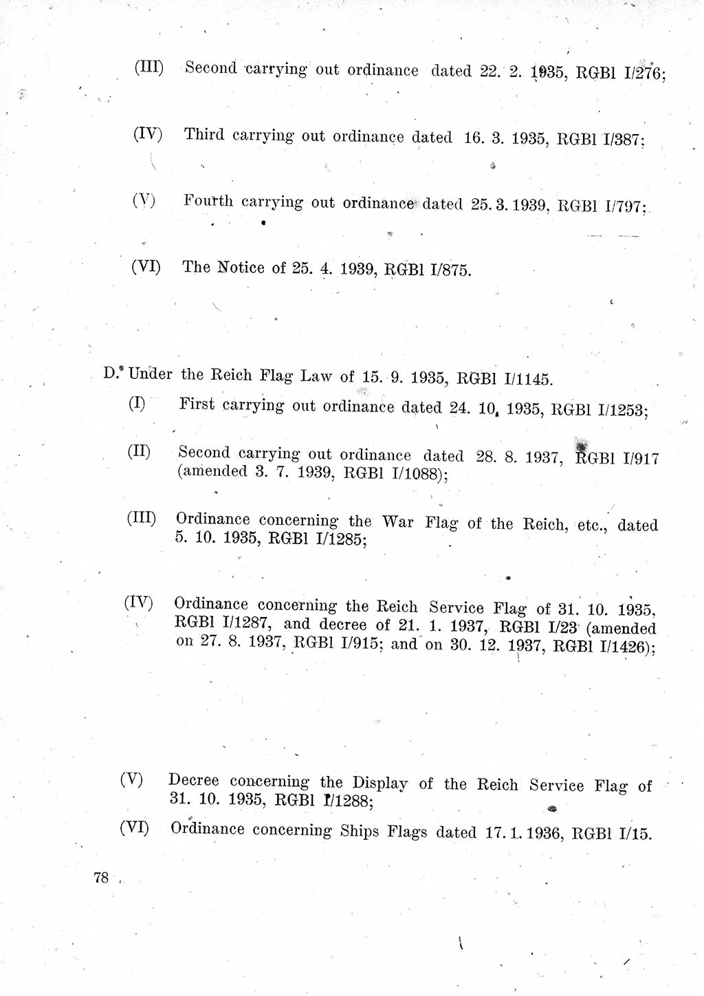 Das Recht der Besatzungsmacht (Deutschland), Proklamationen, Deklerationen, Verordnungen, Gesetze und Bekanntmachungen 1947, Seite 78 (R. Bes. Dtl. 1947, S. 78)
