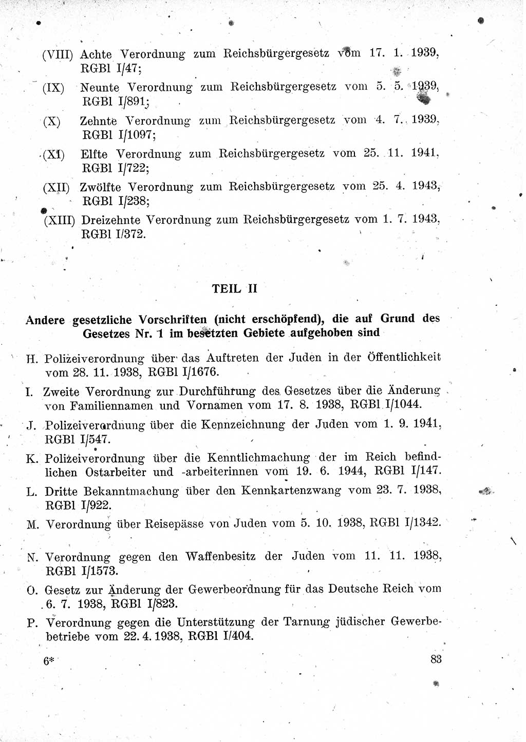 Das Recht der Besatzungsmacht (Deutschland), Proklamationen, Deklerationen, Verordnungen, Gesetze und Bekanntmachungen 1947, Seite 83 (R. Bes. Dtl. 1947, S. 83)