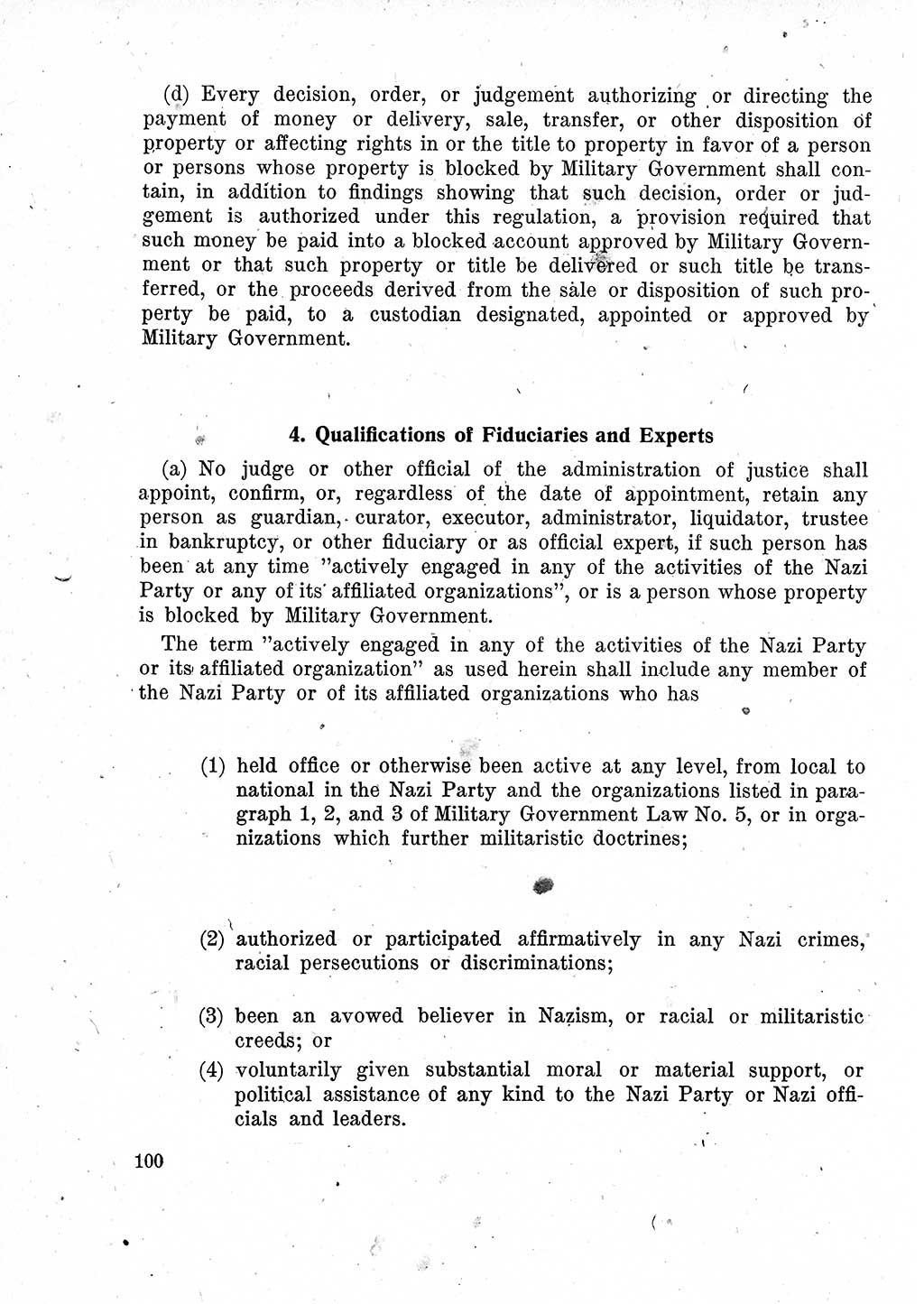 Das Recht der Besatzungsmacht (Deutschland), Proklamationen, Deklerationen, Verordnungen, Gesetze und Bekanntmachungen 1947, Seite 100 (R. Bes. Dtl. 1947, S. 100)