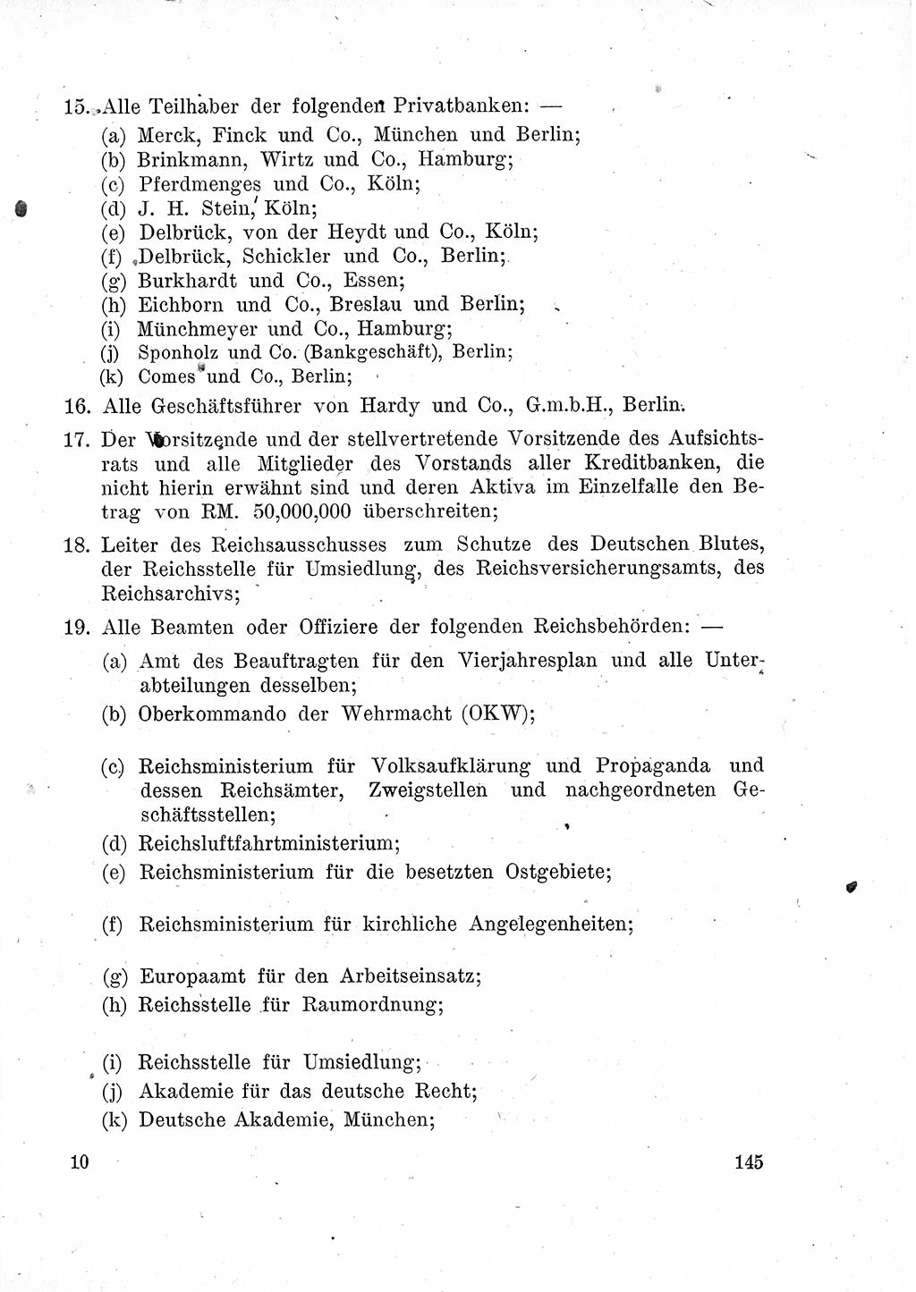 Das Recht der Besatzungsmacht (Deutschland), Proklamationen, Deklerationen, Verordnungen, Gesetze und Bekanntmachungen 1947, Seite 145 (R. Bes. Dtl. 1947, S. 145)