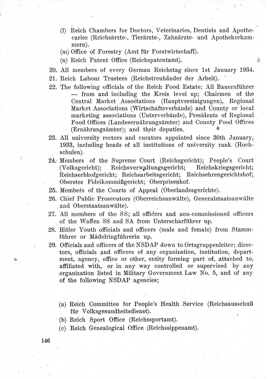 Das Recht der Besatzungsmacht (Deutschland), Proklamationen, Deklerationen, Verordnungen, Gesetze und Bekanntmachungen 1947, Seite 146 (R. Bes. Dtl. 1947, S. 146)