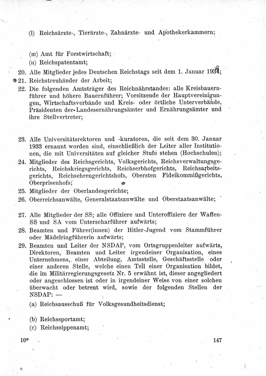 Das Recht der Besatzungsmacht (Deutschland), Proklamationen, Deklerationen, Verordnungen, Gesetze und Bekanntmachungen 1947, Seite 147 (R. Bes. Dtl. 1947, S. 147)