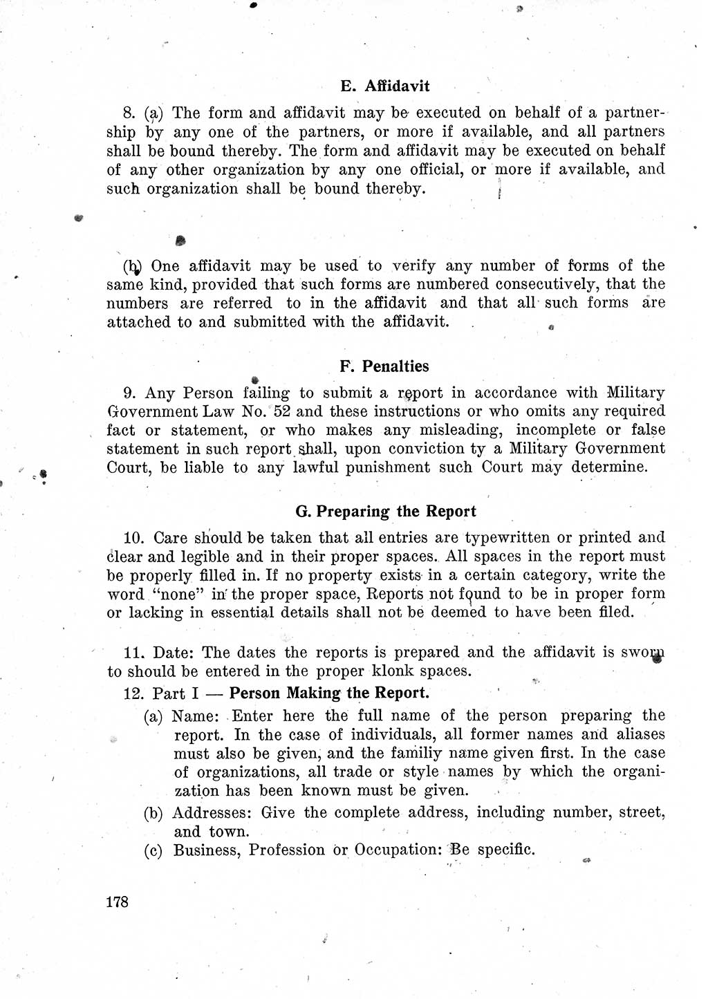 Das Recht der Besatzungsmacht (Deutschland), Proklamationen, Deklerationen, Verordnungen, Gesetze und Bekanntmachungen 1947, Seite 178 (R. Bes. Dtl. 1947, S. 178)