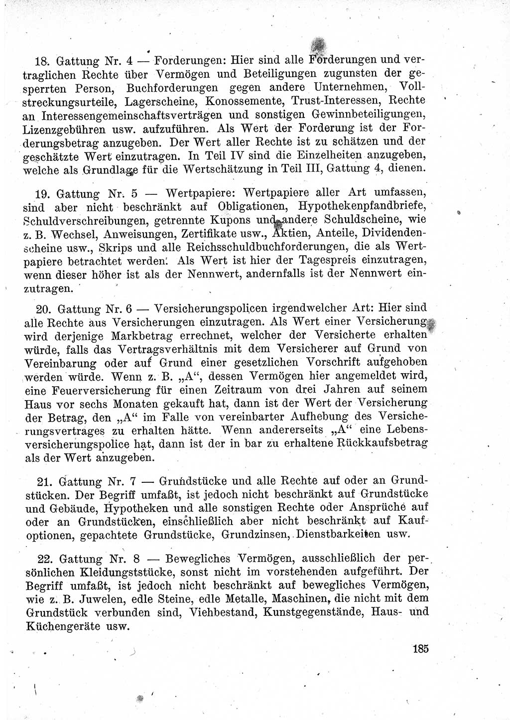 Das Recht der Besatzungsmacht (Deutschland), Proklamationen, Deklerationen, Verordnungen, Gesetze und Bekanntmachungen 1947, Seite 185 (R. Bes. Dtl. 1947, S. 185)