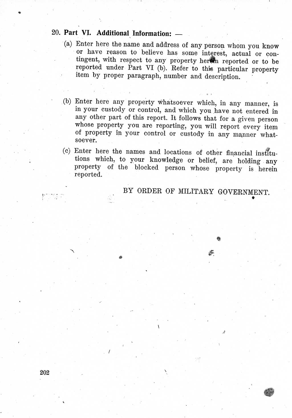 Das Recht der Besatzungsmacht (Deutschland), Proklamationen, Deklerationen, Verordnungen, Gesetze und Bekanntmachungen 1947, Seite 202 (R. Bes. Dtl. 1947, S. 202)