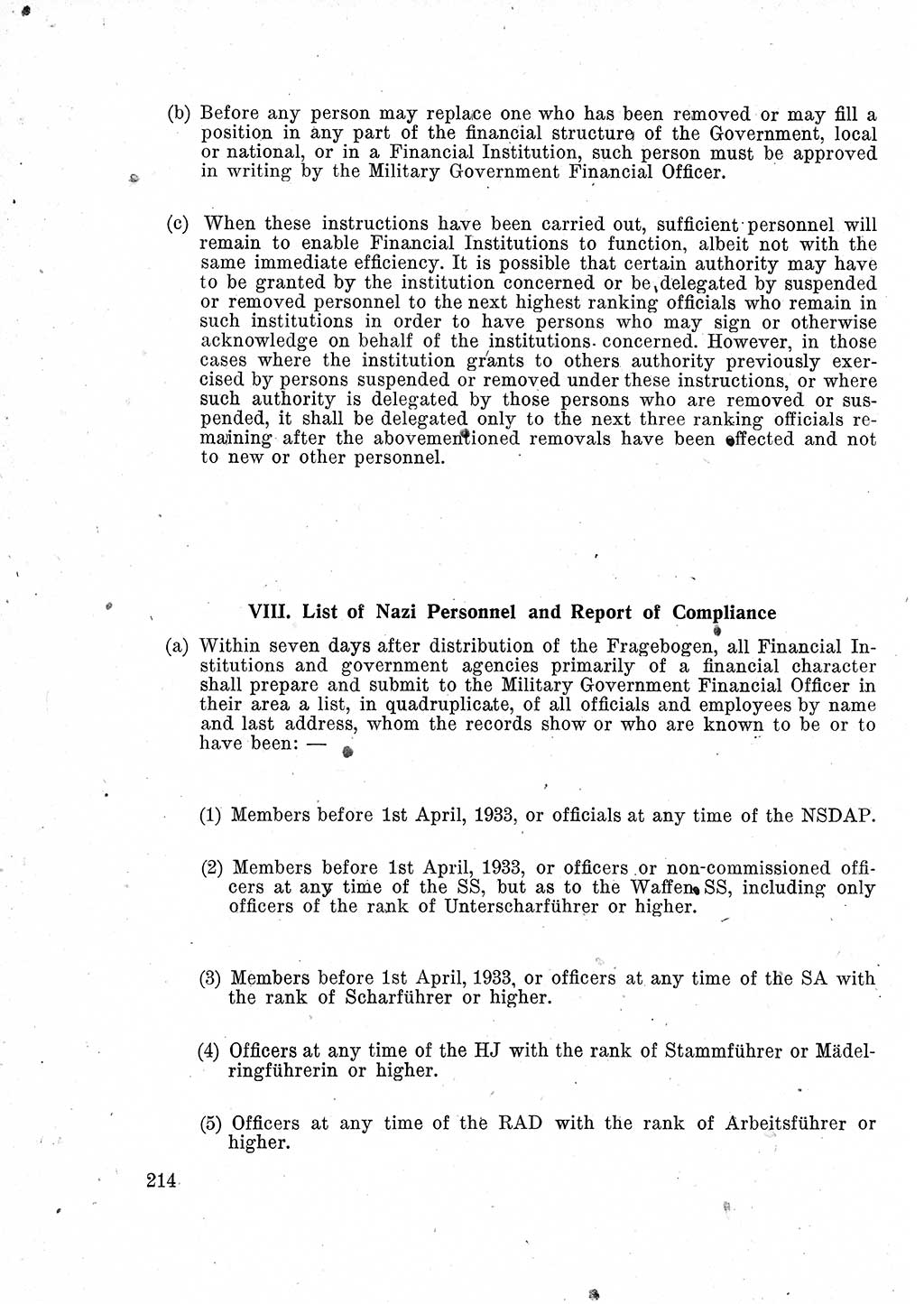 Das Recht der Besatzungsmacht (Deutschland), Proklamationen, Deklerationen, Verordnungen, Gesetze und Bekanntmachungen 1947, Seite 214 (R. Bes. Dtl. 1947, S. 214)