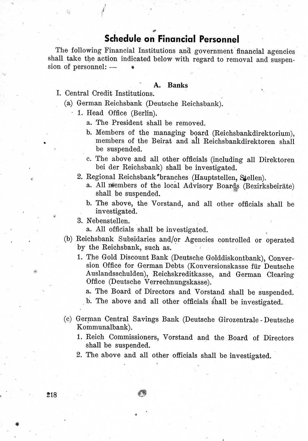 Das Recht der Besatzungsmacht (Deutschland), Proklamationen, Deklerationen, Verordnungen, Gesetze und Bekanntmachungen 1947, Seite 218 (R. Bes. Dtl. 1947, S. 218)