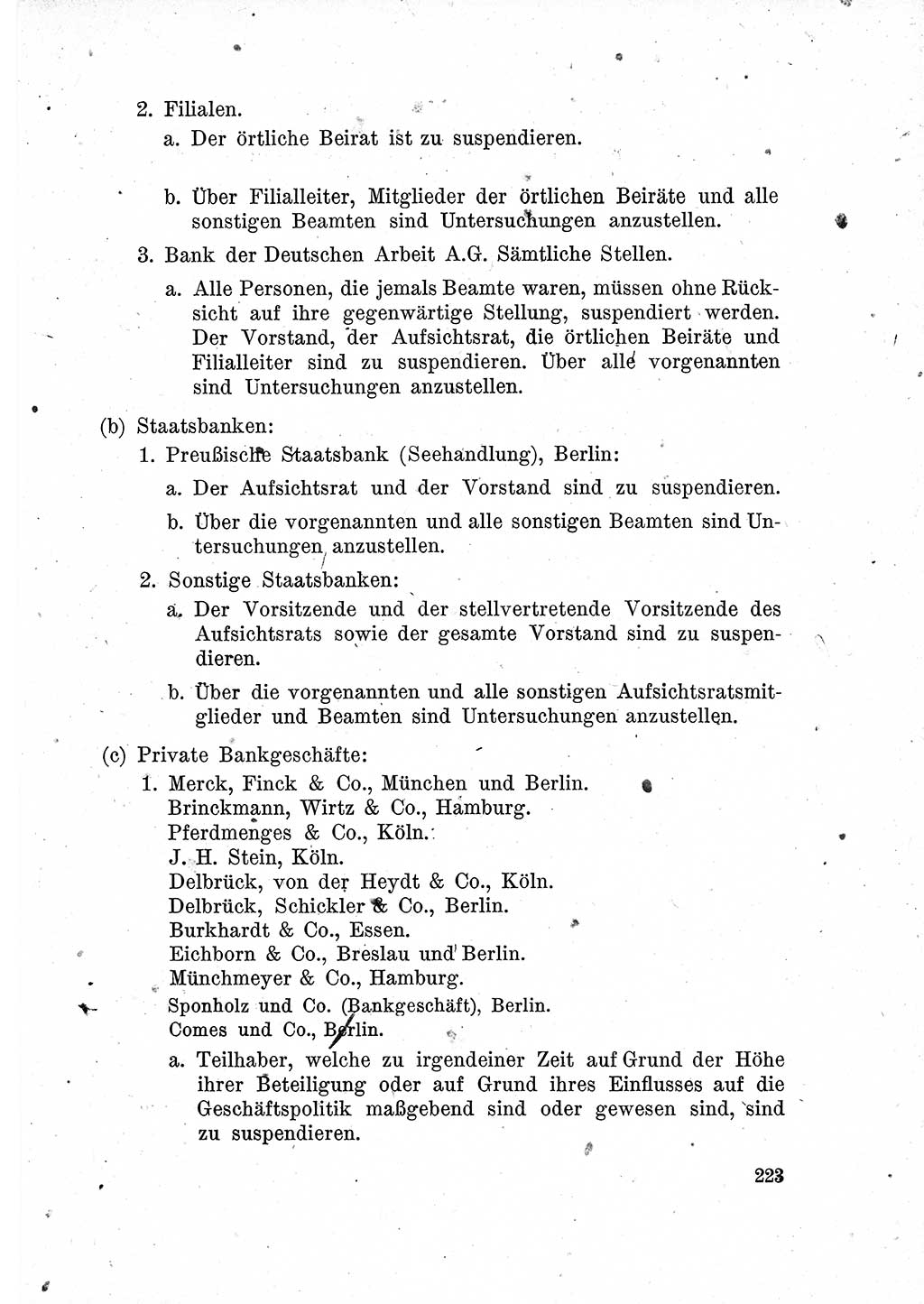 Das Recht der Besatzungsmacht (Deutschland), Proklamationen, Deklerationen, Verordnungen, Gesetze und Bekanntmachungen 1947, Seite 223 (R. Bes. Dtl. 1947, S. 223)