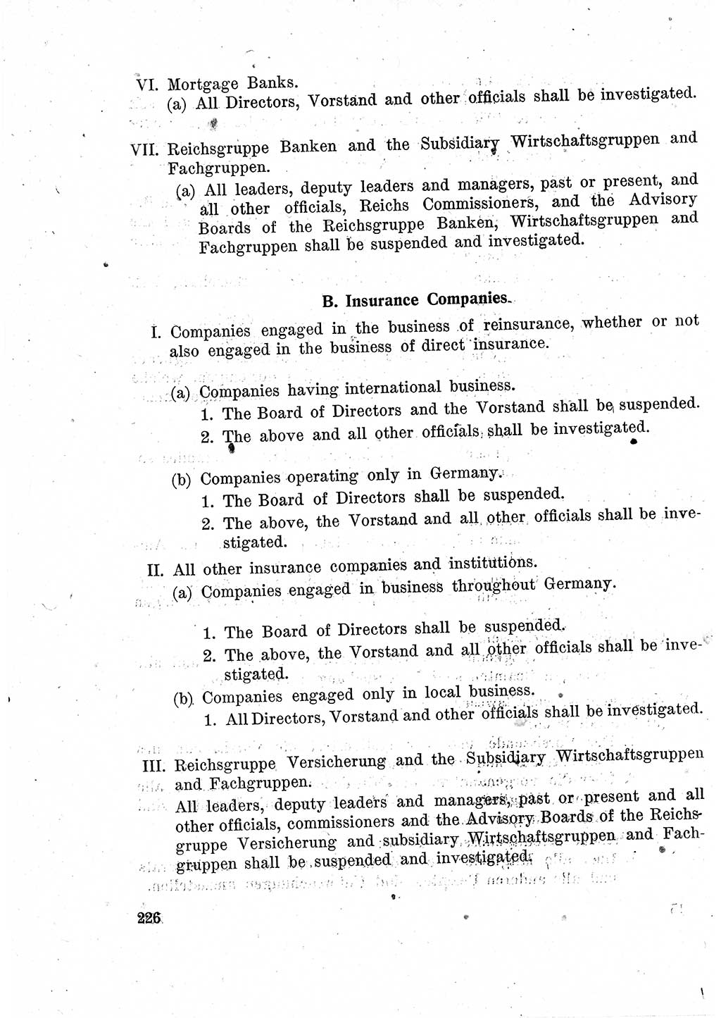 Das Recht der Besatzungsmacht (Deutschland), Proklamationen, Deklerationen, Verordnungen, Gesetze und Bekanntmachungen 1947, Seite 226 (R. Bes. Dtl. 1947, S. 226)