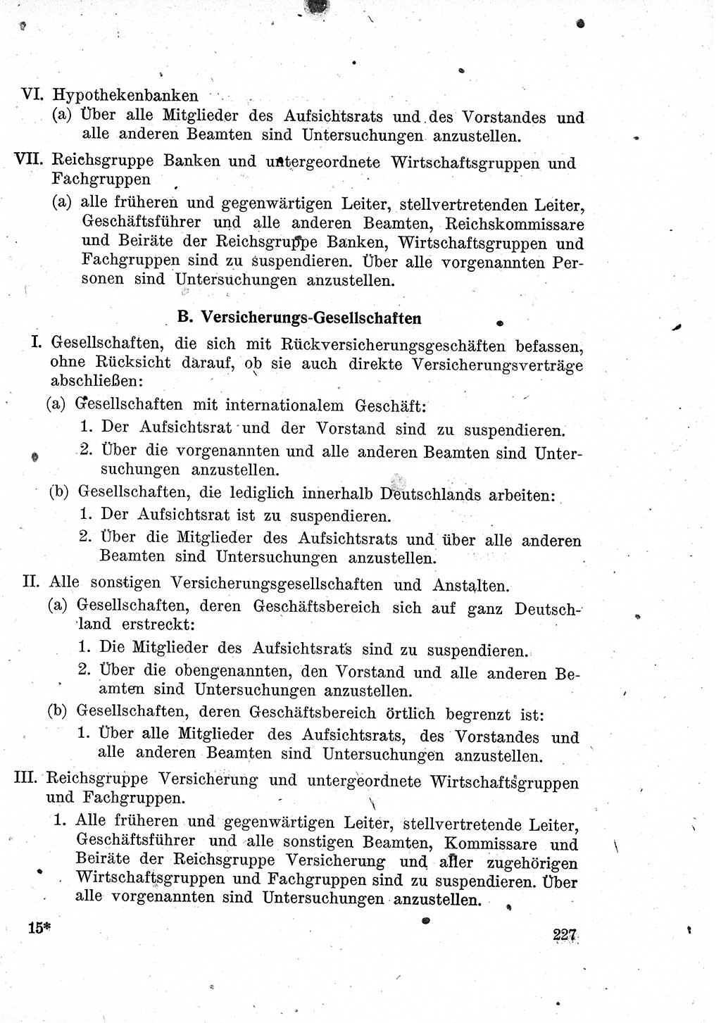 Das Recht der Besatzungsmacht (Deutschland), Proklamationen, Deklerationen, Verordnungen, Gesetze und Bekanntmachungen 1947, Seite 227 (R. Bes. Dtl. 1947, S. 227)