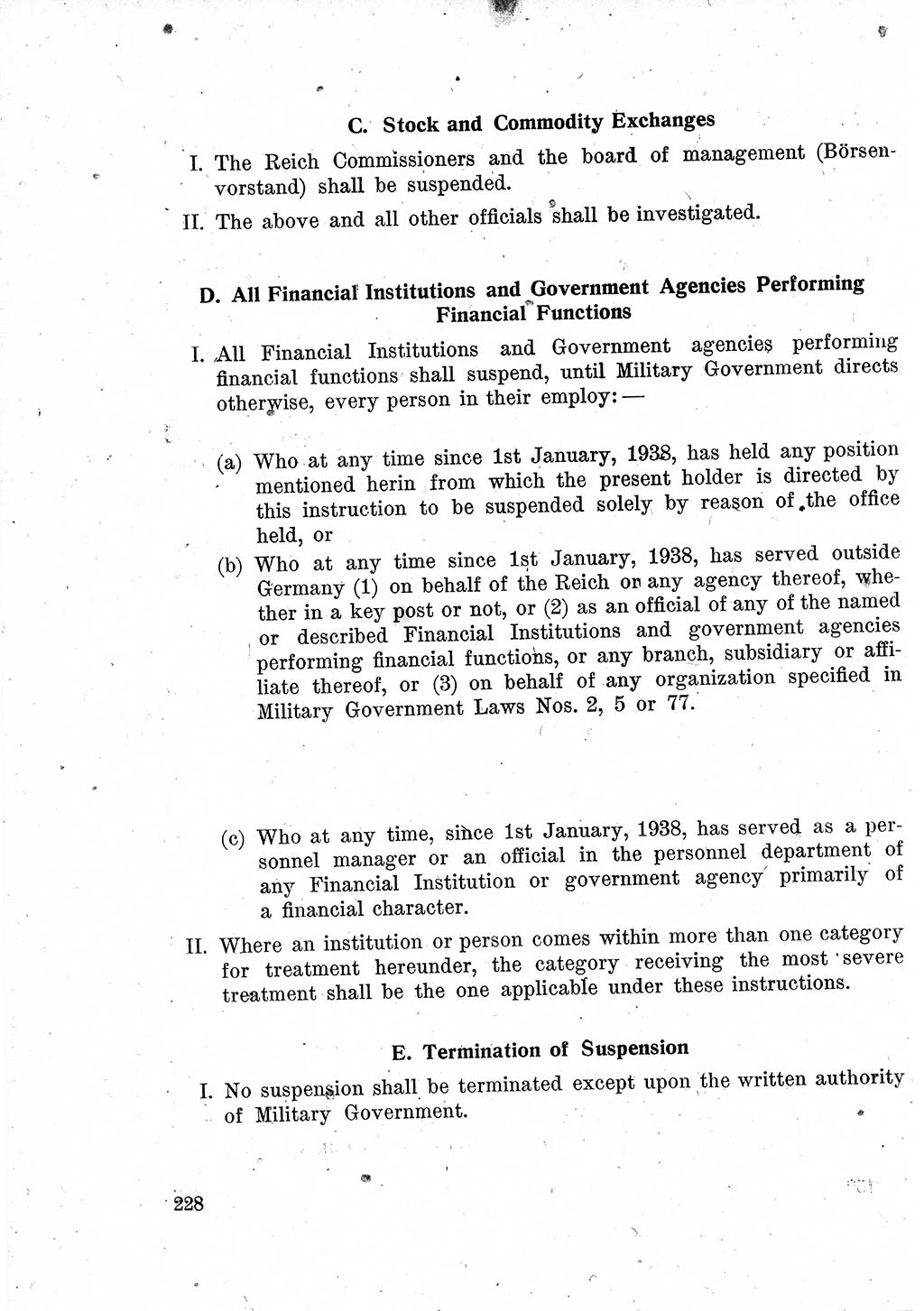 Das Recht der Besatzungsmacht (Deutschland), Proklamationen, Deklerationen, Verordnungen, Gesetze und Bekanntmachungen 1947, Seite 228 (R. Bes. Dtl. 1947, S. 228)