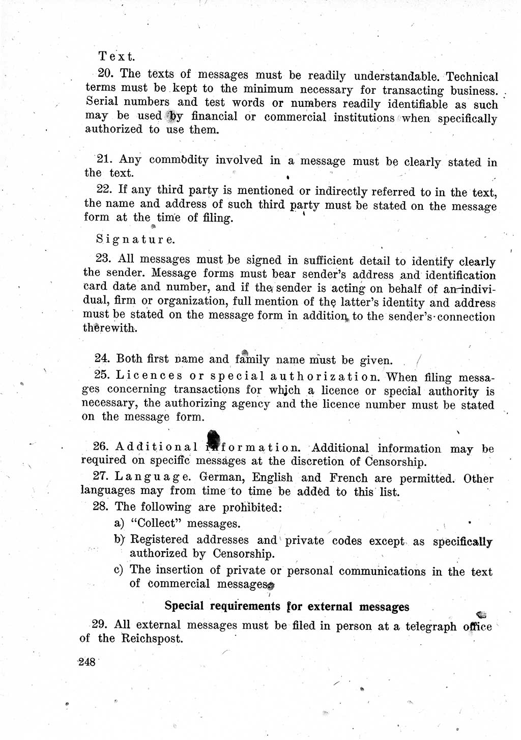 Das Recht der Besatzungsmacht (Deutschland), Proklamationen, Deklerationen, Verordnungen, Gesetze und Bekanntmachungen 1947, Seite 248 (R. Bes. Dtl. 1947, S. 248)