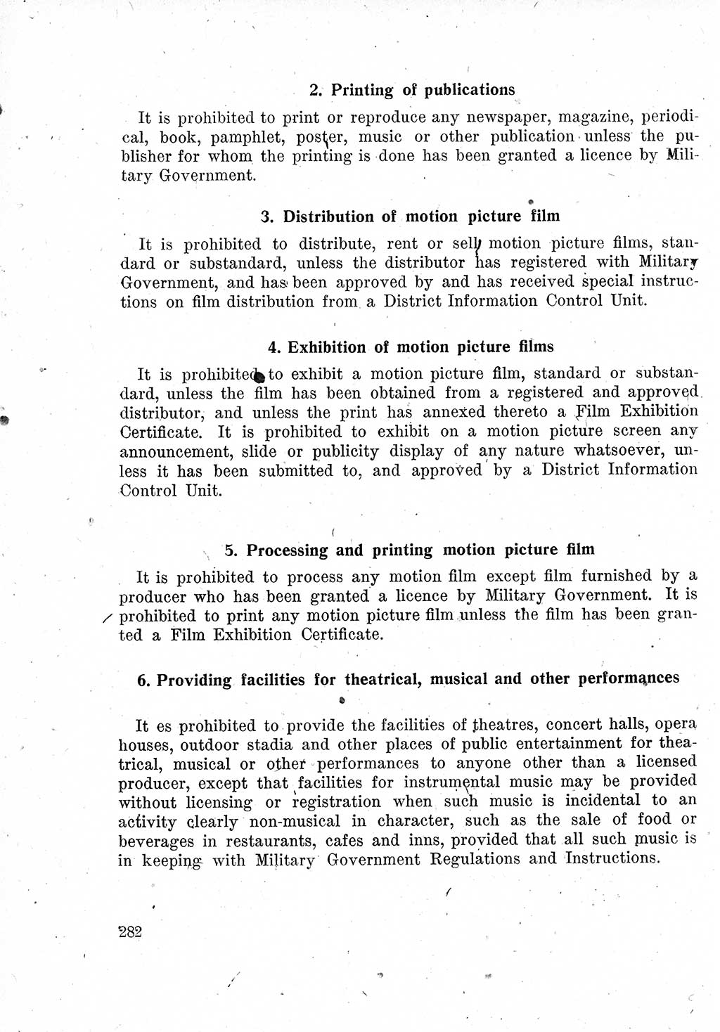 Das Recht der Besatzungsmacht (Deutschland), Proklamationen, Deklerationen, Verordnungen, Gesetze und Bekanntmachungen 1947, Seite 282 (R. Bes. Dtl. 1947, S. 282)