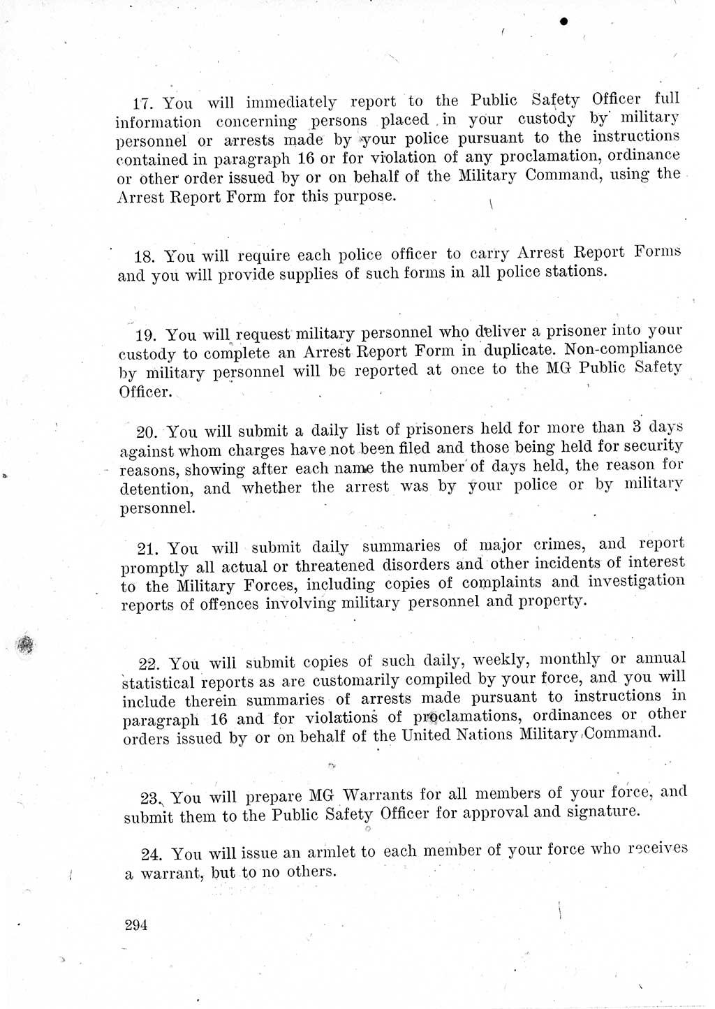 Das Recht der Besatzungsmacht (Deutschland), Proklamationen, Deklerationen, Verordnungen, Gesetze und Bekanntmachungen 1947, Seite 294 (R. Bes. Dtl. 1947, S. 294)