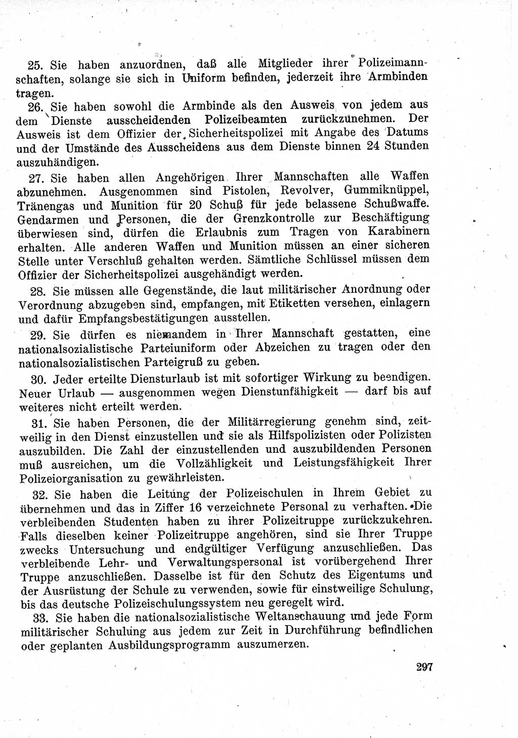 Das Recht der Besatzungsmacht (Deutschland), Proklamationen, Deklerationen, Verordnungen, Gesetze und Bekanntmachungen 1947, Seite 297 (R. Bes. Dtl. 1947, S. 297)