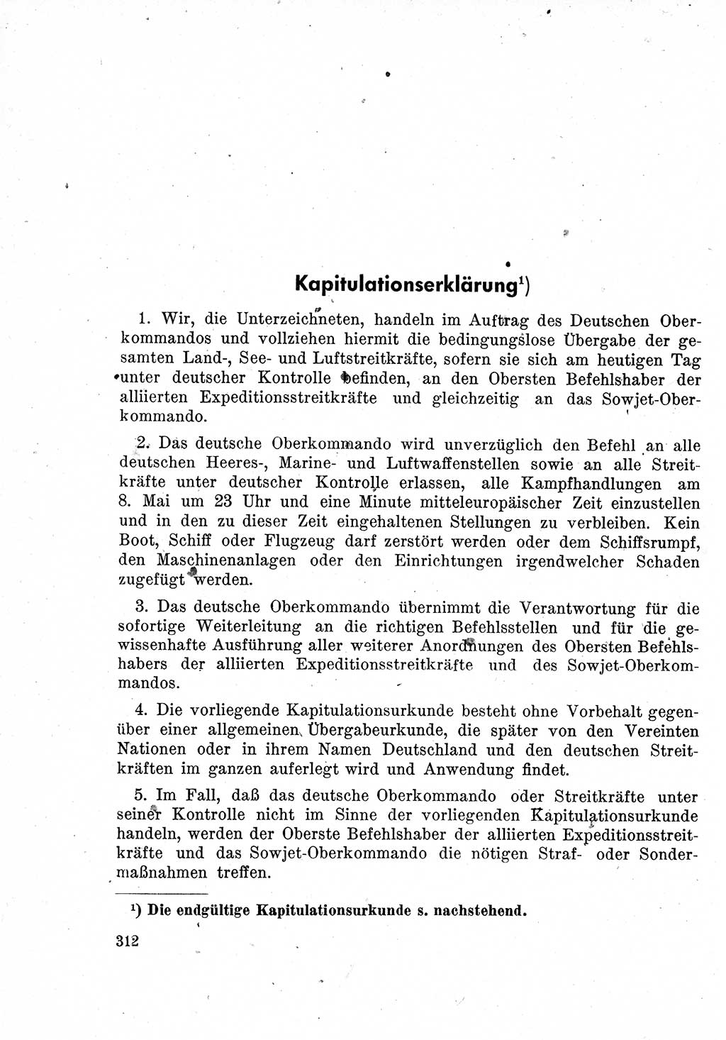 Das Recht der Besatzungsmacht (Deutschland), Proklamationen, Deklerationen, Verordnungen, Gesetze und Bekanntmachungen 1947, Seite 312 (R. Bes. Dtl. 1947, S. 312)