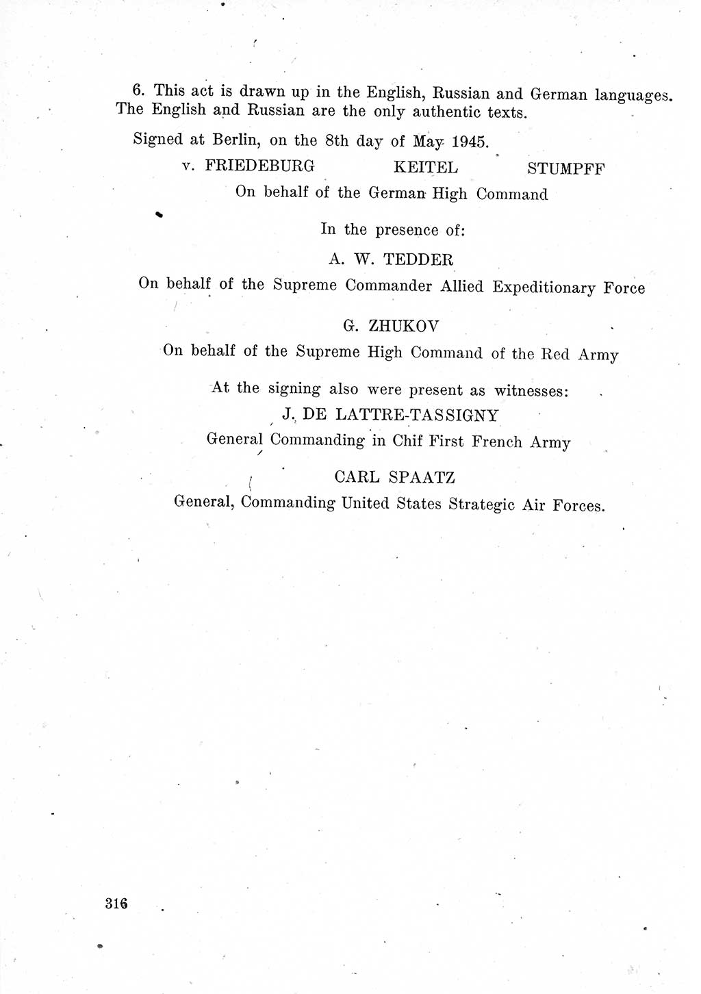 Das Recht der Besatzungsmacht (Deutschland), Proklamationen, Deklerationen, Verordnungen, Gesetze und Bekanntmachungen 1947, Seite 316 (R. Bes. Dtl. 1947, S. 316)