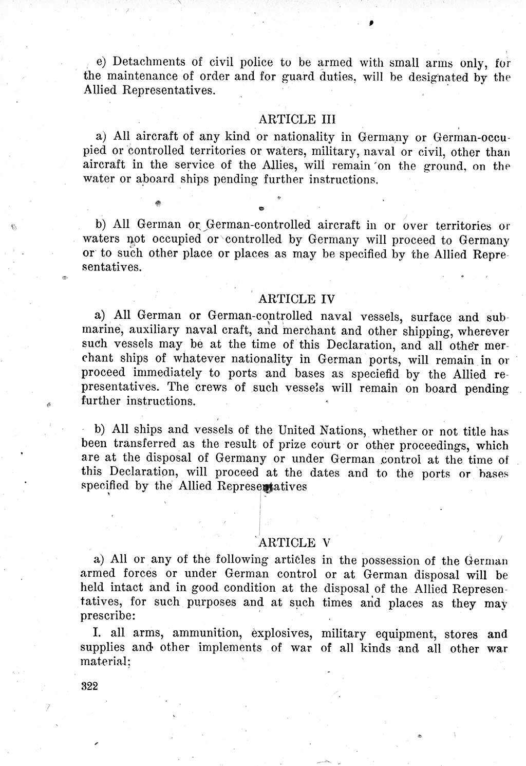 Das Recht der Besatzungsmacht (Deutschland), Proklamationen, Deklerationen, Verordnungen, Gesetze und Bekanntmachungen 1947, Seite 322 (R. Bes. Dtl. 1947, S. 322)