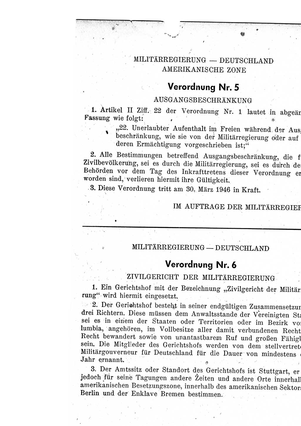 Das Recht der Besatzungsmacht (Deutschland), Proklamationen, Deklerationen, Verordnungen, Gesetze und Bekanntmachungen 1947, Seite 347 (R. Bes. Dtl. 1947, S. 347)
